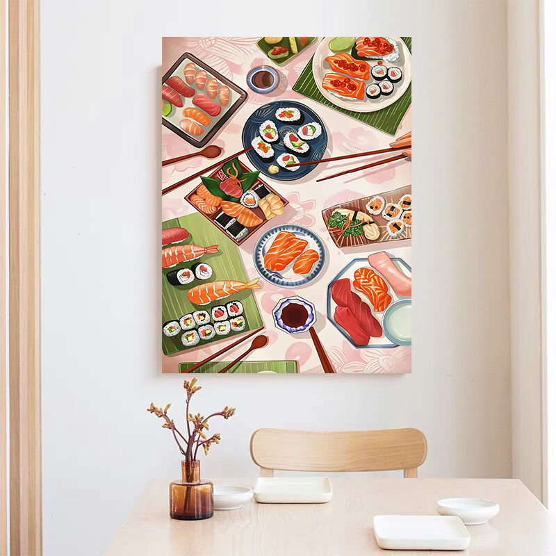 Sushi Salmon Poster Prints Kit - Japanese Restaurant Lifestyle 评论和价格