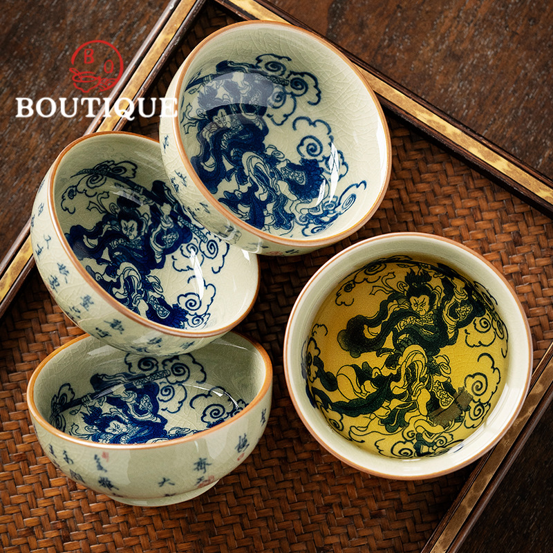 100ml Old Pottery Clay Blue an - Japanese Pottery 评论和价格